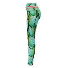 Load image into Gallery viewer, Slim fit 3D green dragonfly leggings