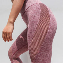 Load image into Gallery viewer, High Waist Tummy Control Mesh Push Up Workout Leggings