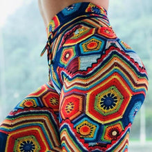 Load image into Gallery viewer, High Waist Designer Crochet Knit Print Push Up Leggings