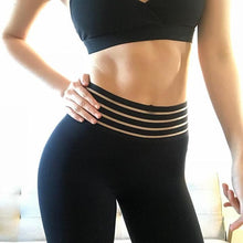 Load image into Gallery viewer, BEST SELLING! - Striped High Waist Pocket Push Up Tummy Control Fitness Leggings
