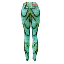 Load image into Gallery viewer, Slim fit 3D green dragonfly leggings
