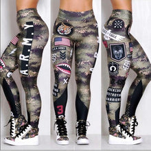 Load image into Gallery viewer, Armed Forces Tummy Control Push Up Print Leggings
