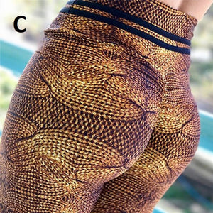 High Waist Mahogany Print Fitness Leggings