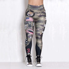 Load image into Gallery viewer, Armed Forces Tummy Control Push Up Print Leggings
