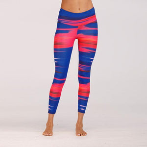 Glamour Striped Print Fitness Leggings