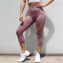 Load image into Gallery viewer, Tummy Control Mesh Push Up Capri Leggings
