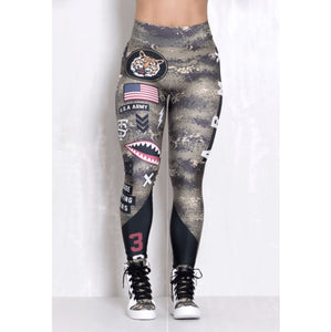 Armed Forces Tummy Control Push Up Print Leggings