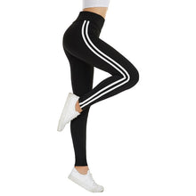 Load image into Gallery viewer, Women Camo Legging Two Side White Stripes Skinny Leggings
