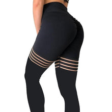 Load image into Gallery viewer, Black Hollow Spliced Leggings
