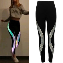 Load image into Gallery viewer, Rainbow Reflective Leggings For Women
