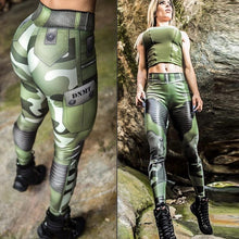 Load image into Gallery viewer, NEW - 3D Jungle Commando Goddess Print Push Up Fitness Leggings
