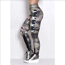 Load image into Gallery viewer, Armed Forces Tummy Control Push Up Print Leggings
