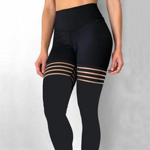 Load image into Gallery viewer, Black Hollow Spliced Leggings
