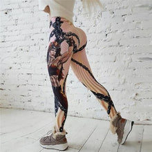 Load image into Gallery viewer, V-Taper Power She Warrior Print Push Up Fitness Leggings
